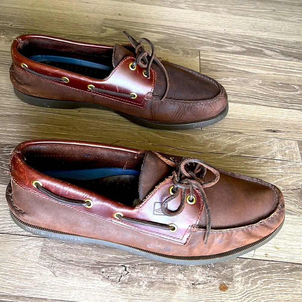 Sperry Topsider brown authentic boat shoes